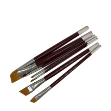 7PCS Wholesale Long Wooden Handle Angle Shape Watercolor Oil Painting Artist Brush Set